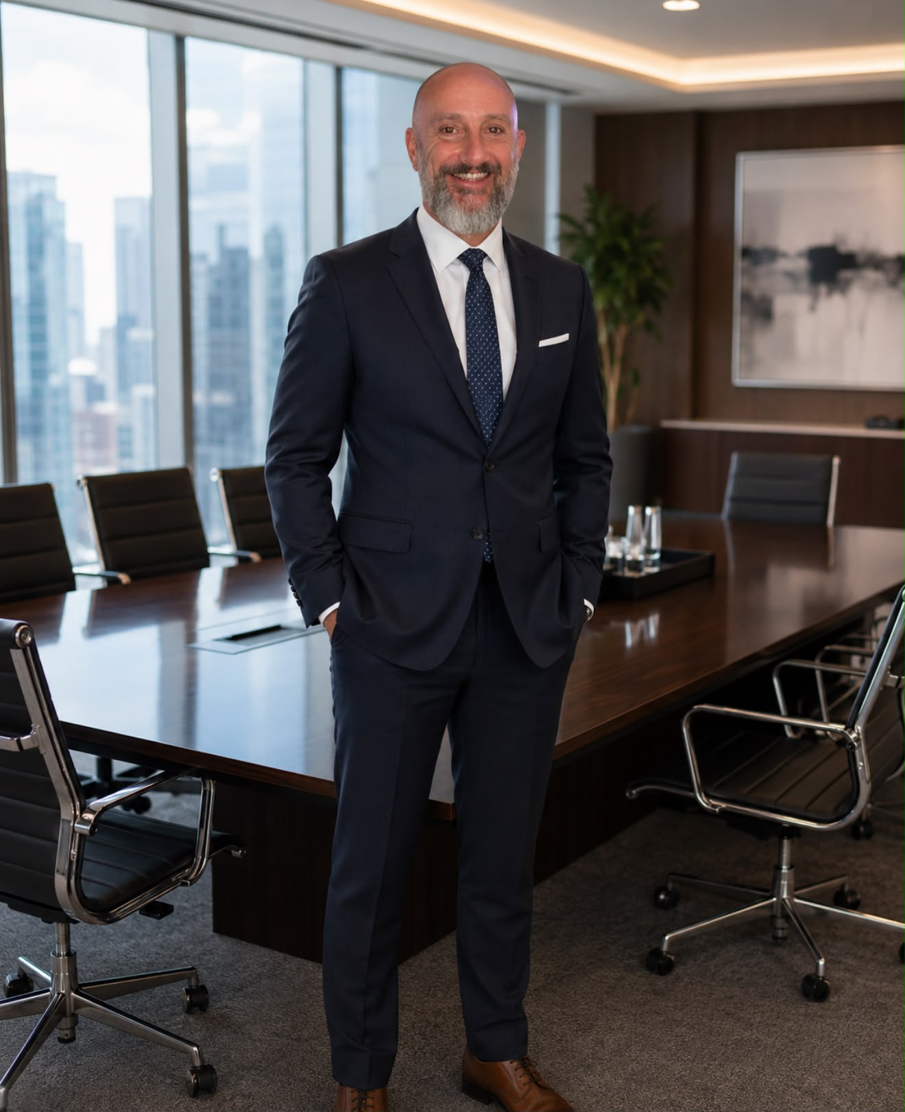 Brian Hall, corporate counsel, photographed in a Toronto boardroom